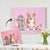 Pet Portraits Art Custom Canvas Prints-Pink Cat - DIY frame