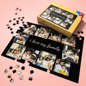 Custom Photo Jigsaw Puzzle with 10 photos - I love my family