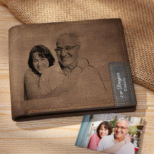 Custom Photo Wallet For Dad Personalized Mens Wallet Anniversary Gift/Father's Gift