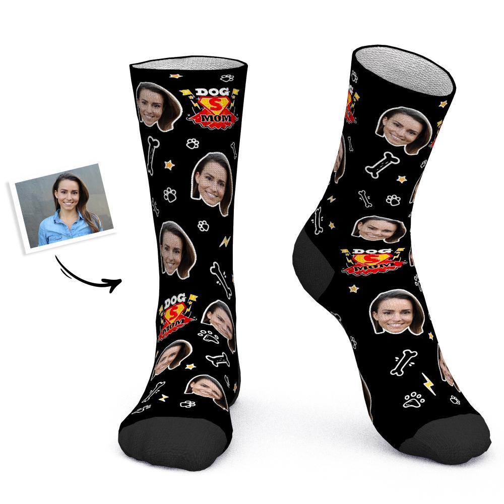 Mother's Day Gift - Custom Socks Personalized Photo Socks Super Dog Mom