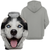 Hoodie 3D Graphic Dog Sweatshirt Unisex Dog Patterned Hooded Long Sleeve Grey