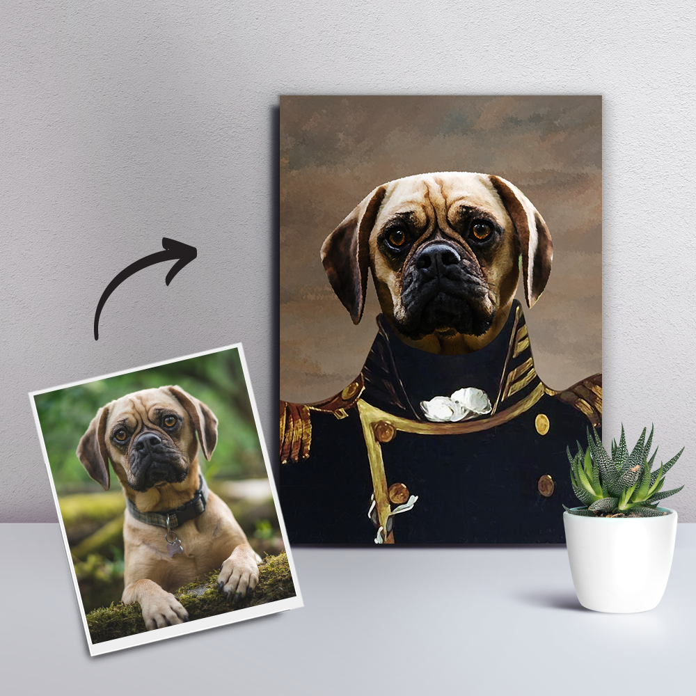 Custom Photo Dog Canvas - The Admiral