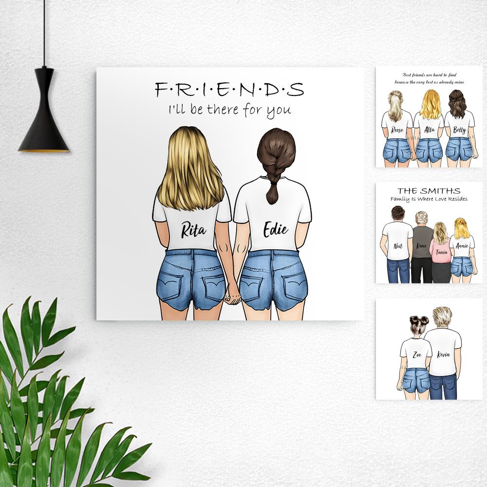 Custom Best Friend Canvas Painting- Birthday Gift  For Family and Friends(Online Design & Preview)