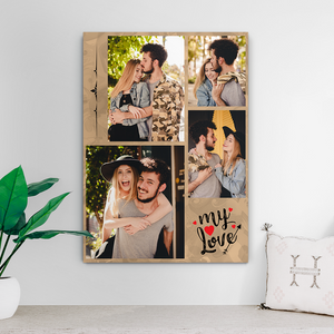 Custom Photo Collage Print-My Love For Couple(Upload 4 Pictures)