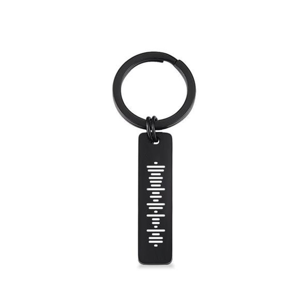 Scannable Song Code Keychain | Engraved Song Key Ring