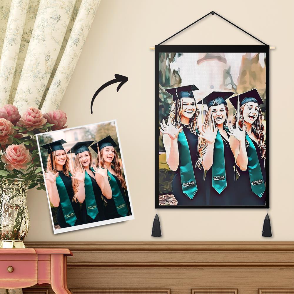 Personalized Custom Photo Tapestry - Graduation 2022 Art Painting Wall Decor Hanging Fabric Hanger Frame Poster