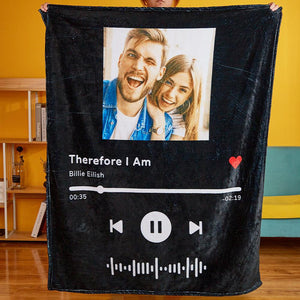 Custom Scannable Song Code Blanket Photo Blankets - Funny couple