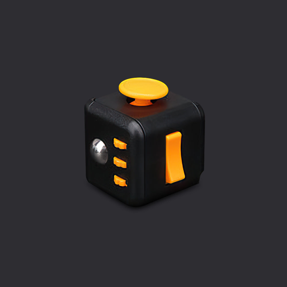 Fidget Cube Stress Anxiety Pressure Relieving Fidget Pack Anti Stress Fidget-Black And Yellow Fidget Cube Toys