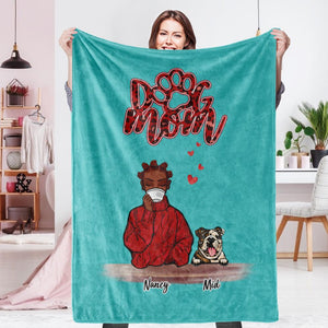 Custom Fleece Blanket Choose Number Of Pets Blanket - Green  Mother's Gift