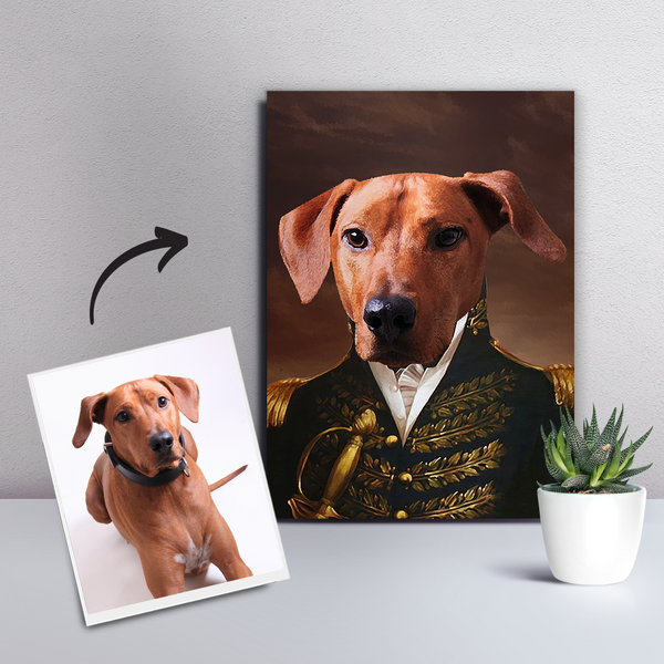 Custom Pet Dog Canvas - The General-DIY Frame