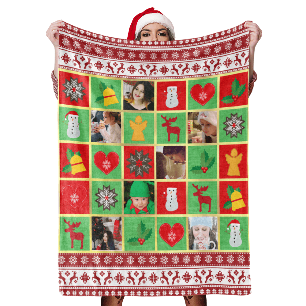 Christmas Blanket Gift Photo Blanket Custom Blankets Personalized Blanket Collage Blanket