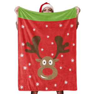 Christmas Blanket Gift Christmas Snowflake Christmas Deer Fleece Blanket