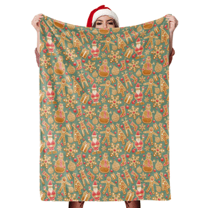 Christmas Blanket Gift Golden Christmas Blanket Snowflake and Snowman Christmas Deer Fleece Blanket