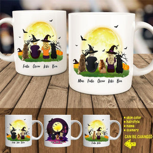 Halloween Custom Coffee Mug - Dog and Person Cartoon
