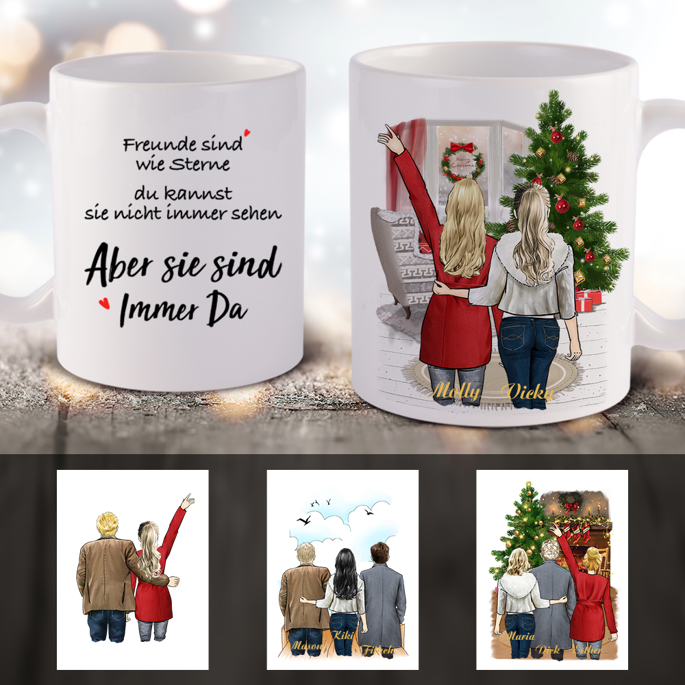 Personalized Christmas Coffee Mug - Family & Friends (Online Design & 3D Preview)