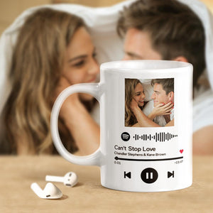 Custom song Code Music mugs with Photo - Gift For Her