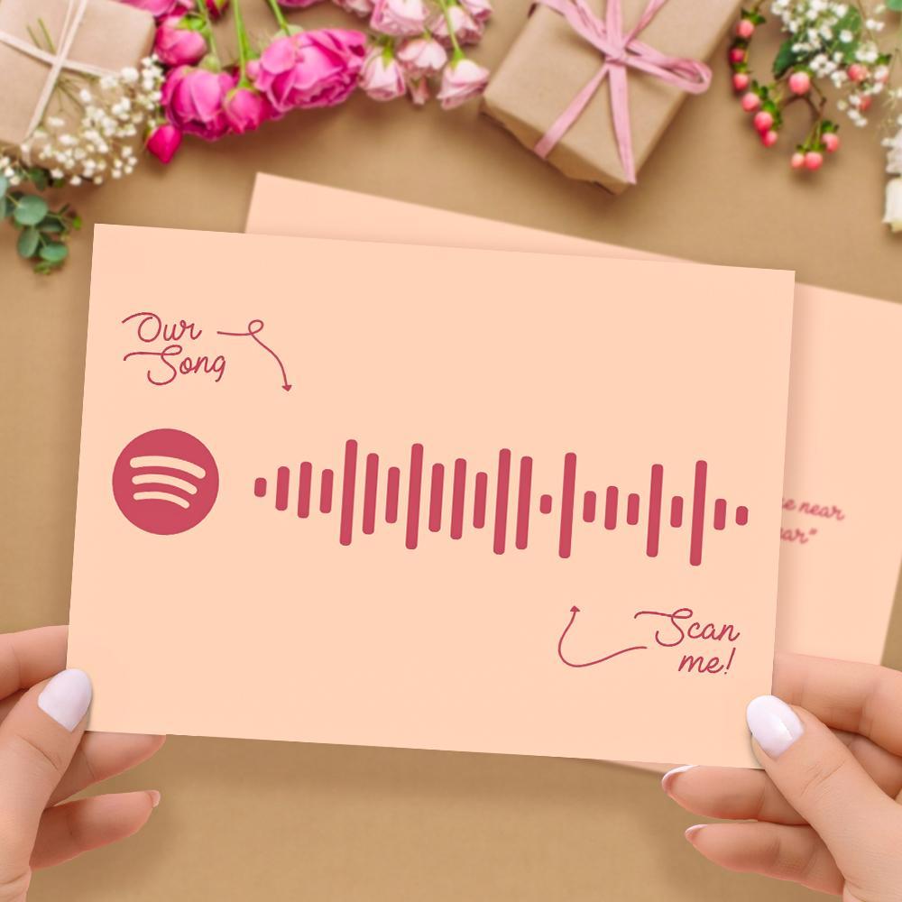 Custom Music Code Card Personalized Photo Scannable Music Code Music Card-Pink Card