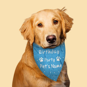 Custom Dog Bandanas With Text  DIY Light Blue Pet Scarf Gift