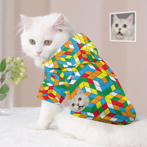 Custom Face Full Print Pet Sweater Color Block Stitching Pet Clothes - 