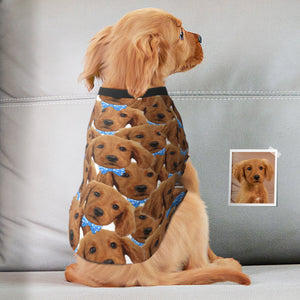 Custom Face Pet Clothes Blue Polka Dot Bow Tie Small Pets Wear Hoodies