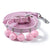 Leather Collar Pet Collar with Bell Pink