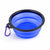 Silicone Pet Bowl Portable Collapsible Pet Bowl Black Light Blue