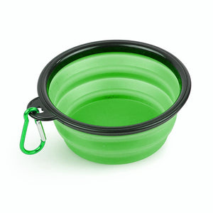 Silicone Pet Bowl Portable Collapsible Pet Bowl Green
