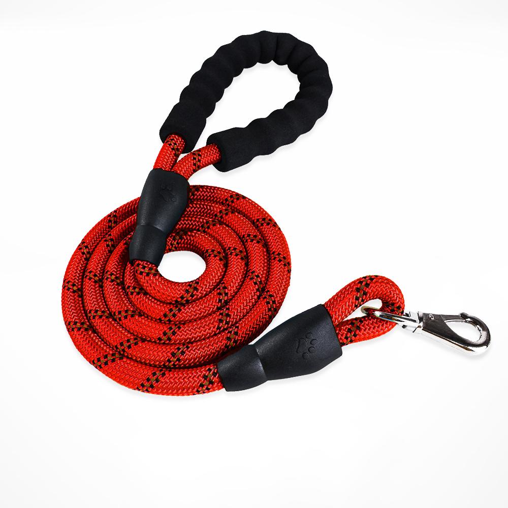 Pet Leash Reflective Round Red