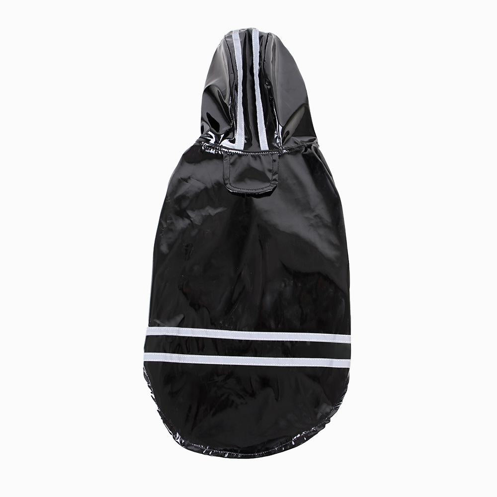 Pet Raincoat Hooded Windproof Black