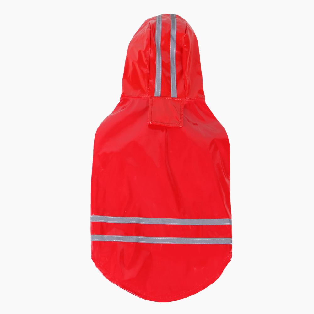 Pet Raincoat Hooded Windproof Red