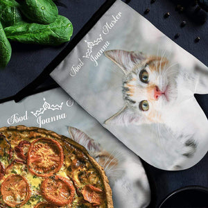 Engraved Photo Oven Mitts & Pot Holders Oven Glove Cute Cat