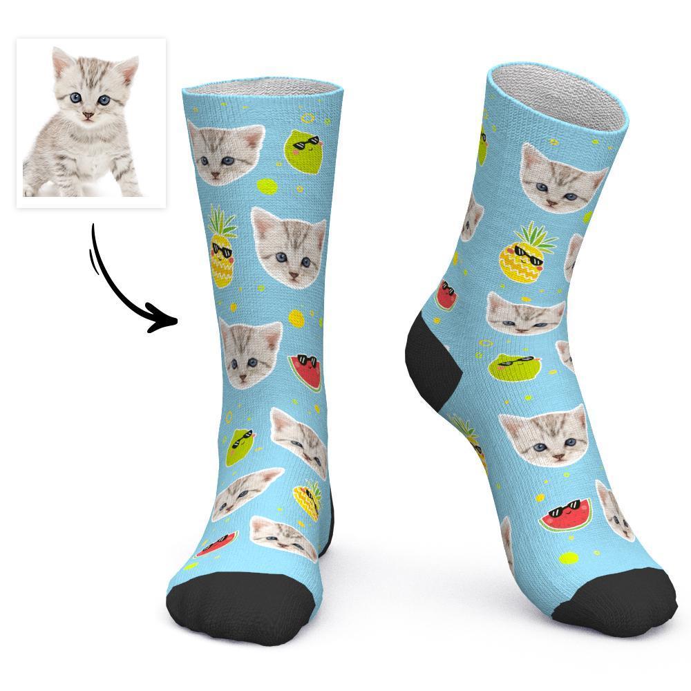 Custom Socks Personalized Photo Socks Cat Face Socks