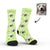 Custom Rainbow Socks Dog With Your Text - Green - MyFaceSocksuk