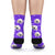 Custom Rainbow Socks Dog With Your Text - Purple - MyFaceSocksuk
