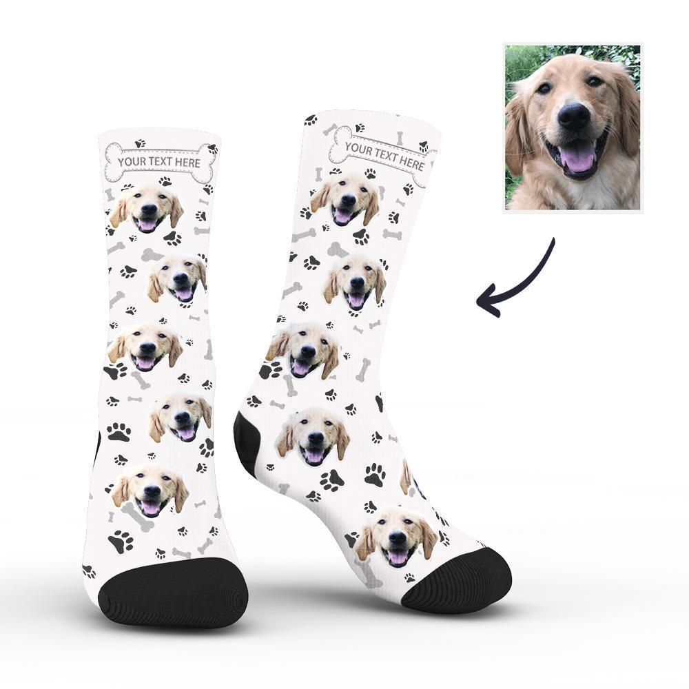 Custom Rainbow Socks Dog - White