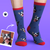 Custom Personalized Photo Pet Face Socks - Bone And Footprint