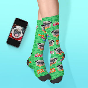 Custom Dog Face Sock Personalized Photo Bone Sock