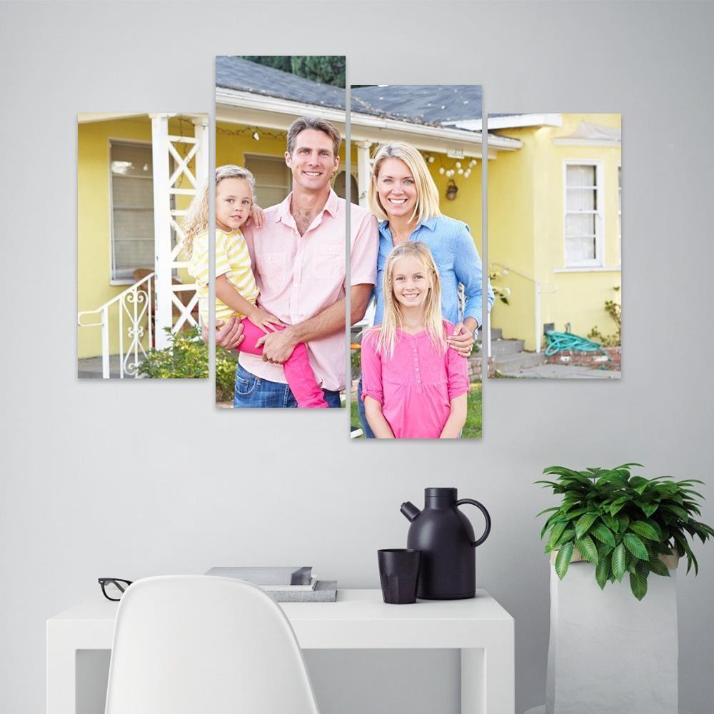 Photo Canvas - Happy Family 2 x 15.75" x 31.50"+2 x 15.75" x 39.35"