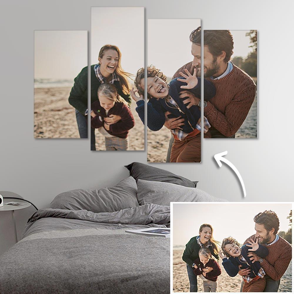 Custom Photo Wall Decor Painting Canvas 4 pieces Without Frame