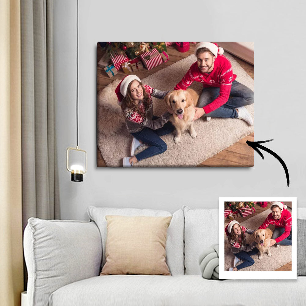 Custom Canvas art - Celebrate Christmas Time with Pet