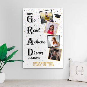 Custom Photo Collage Canvas - Congratulations You Graduated with photos & text  8*12inch