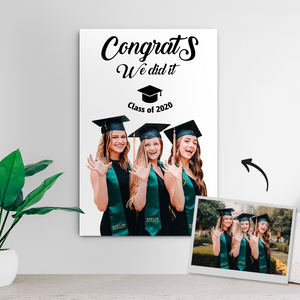 Custom Photo Canvas - Congrats you did it with photo 8*12inch