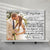 Custom Couple Photo Wall Decor Painting Canvas With Text Horizontal Version Anniversary To Best Lover