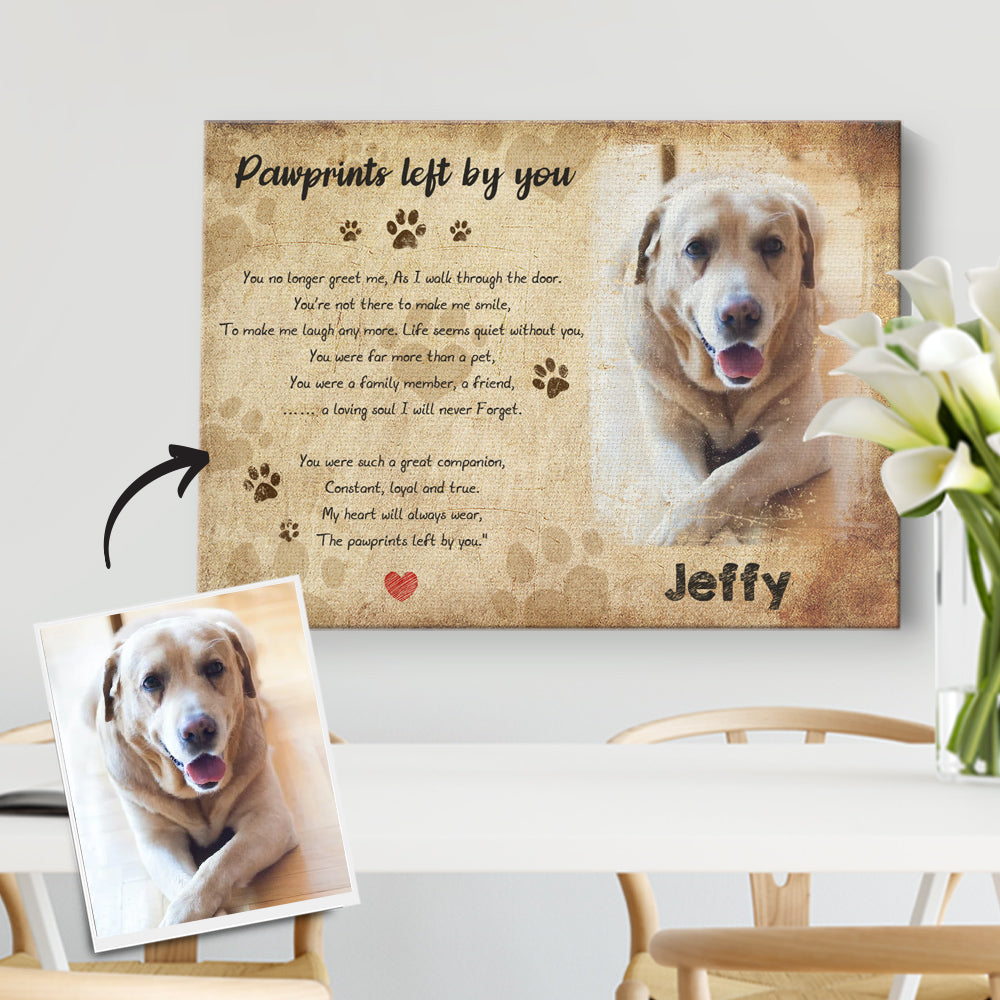 Custom Photo Canvas Frame  Memorial Gifts For Loss of Dog