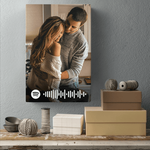 Custom Photo song Code Canvas Print - Gift For Her