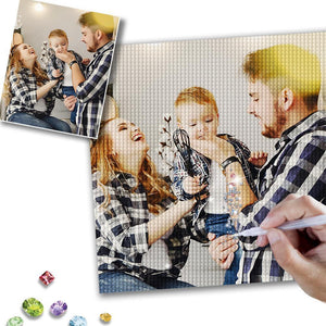 Custom Happy Family Photo DIY Diamond Painting Unique Gift for Family