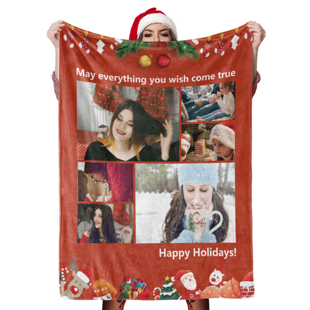 Christmas Blanket Gift Custom Blankets Personalized Photo Blankets Custom Collage Blankets