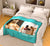 Personalized Pets Fleece Photo Blanket - 2 Photos With Bull Dog And Corgi
