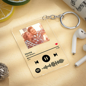 Custom Spotify Code Plaques Acrylic Keyring - Valentine's Gift