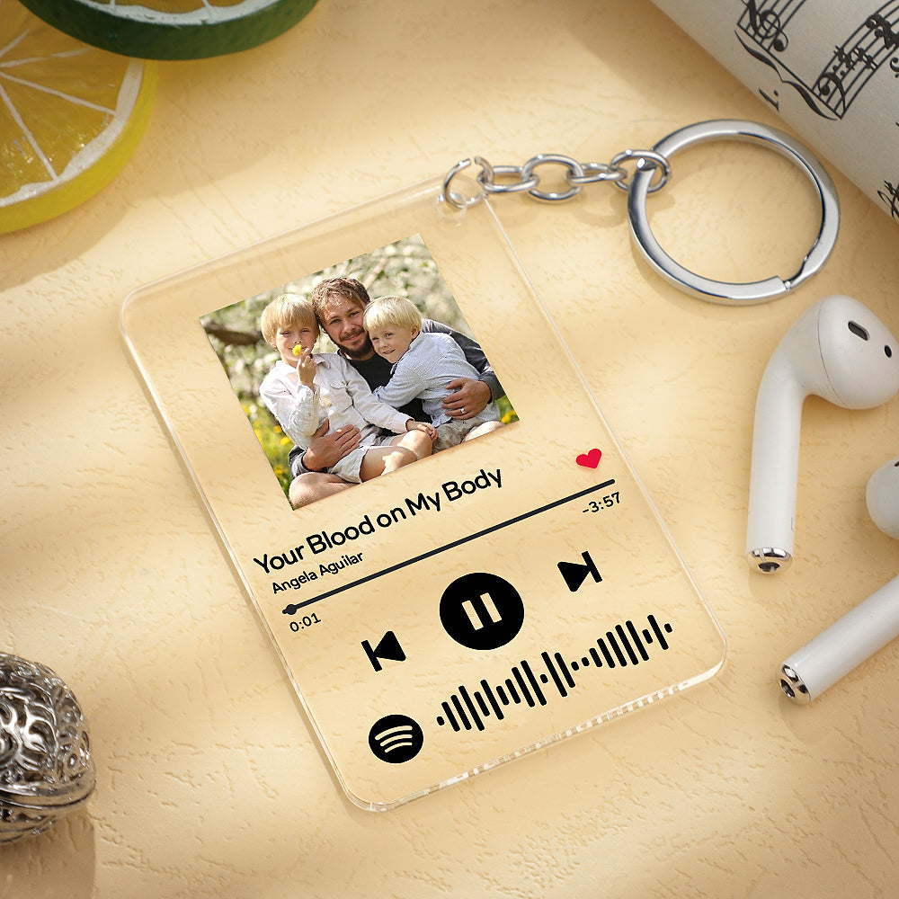 Custom Spotify Code Plaques Acrylic Keyring - Father Love